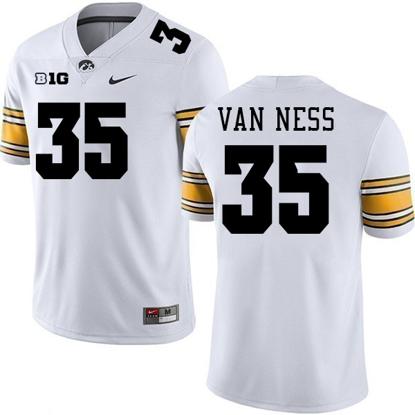 Men #35 Devan Van Ness Iowa Hawkeyes College Football Jerseys Stitched-White